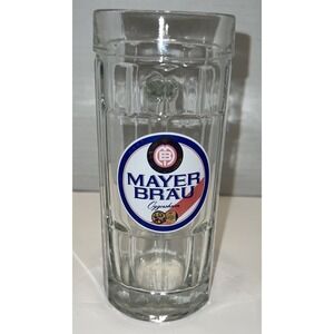 Mug Mayer Brau Heavy Duty Clear Glass  Barley Lrg 7" Budweiser Miller Coors